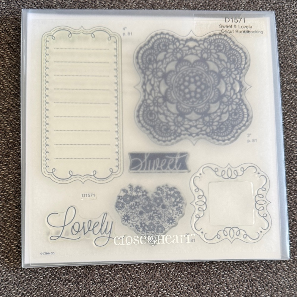 Close to My Heart 'Lovely' Clear Stamp Set — Cream and Gray Accents